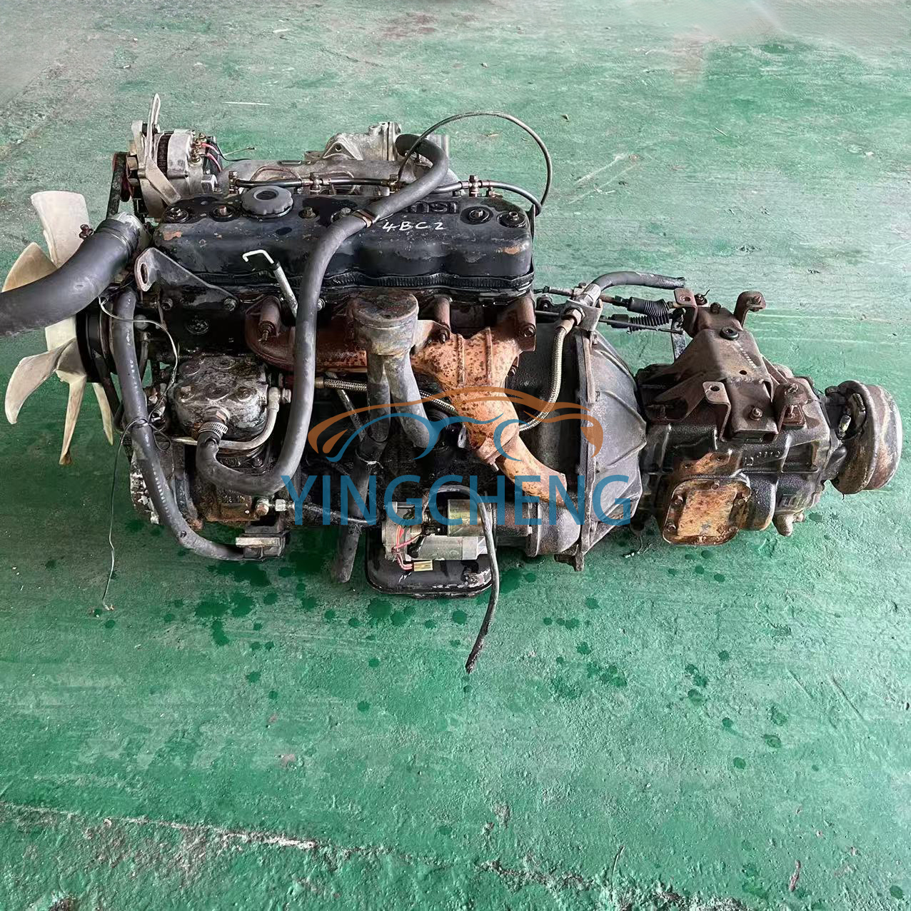 Used Japan Original Complete Diesel Engine 4BC2 with Transmission for Isuzu